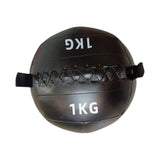 Maxbell Soft Medicine Ball PU Leather for Core Strength Cross Training Weightlifting Black 1 KG