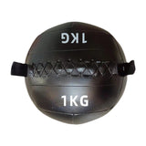 Maxbell Soft Medicine Ball PU Leather for Core Strength Cross Training Weightlifting Black 1 KG