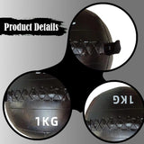 Maxbell Soft Medicine Ball PU Leather for Core Strength Cross Training Weightlifting Black 1 KG
