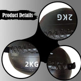 Maxbell Soft Medicine Ball PU Leather for Core Strength Cross Training Weightlifting Black 2 KG