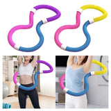 Maxbell Weighted Fitness Hoop PVC Foldable Abdomen Fitness Circles for Men Women Gym Pink Purple Blue