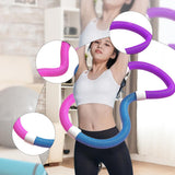 Maxbell Weighted Fitness Hoop PVC Foldable Abdomen Fitness Circles for Men Women Gym Pink Purple Blue