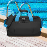 Maxbell Travel Duffle Gym Bag Oxford Cloth Sports Fitness Bag for Weekend Beach Black and Blue