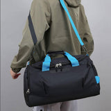 Maxbell Travel Duffle Gym Bag Oxford Cloth Sports Fitness Bag for Weekend Beach Black and Blue