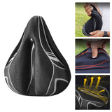 Maxbell Bicycle Saddle Cushion Soft Wide for Road Bicycles Stationary Bikes Exercise Black Gray