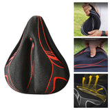 Maxbell Bicycle Saddle Cushion Soft Wide for Road Bicycles Stationary Bikes Exercise Black Red
