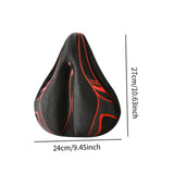 Maxbell Bicycle Saddle Cushion Soft Wide for Road Bicycles Stationary Bikes Exercise Black Red