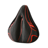 Maxbell Bicycle Saddle Cushion Soft Wide for Road Bicycles Stationary Bikes Exercise Black Red