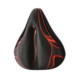 Maxbell Bicycle Saddle Cushion Soft Wide for Road Bicycles Stationary Bikes Exercise Black Red