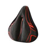 Maxbell Bicycle Saddle Cushion Soft Wide for Road Bicycles Stationary Bikes Exercise Black Red