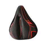 Maxbell Bicycle Saddle Cushion Soft Wide for Road Bicycles Stationary Bikes Exercise Black Red