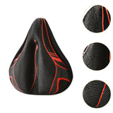 Maxbell Bicycle Saddle Cushion Soft Wide for Road Bicycles Stationary Bikes Exercise Black Red