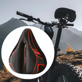 Maxbell Bicycle Saddle Cushion Soft Wide for Road Bicycles Stationary Bikes Exercise Black Red