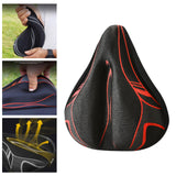 Maxbell Bicycle Saddle Cushion Soft Wide for Road Bicycles Stationary Bikes Exercise Black Red
