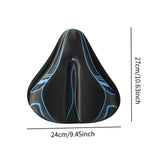 Maxbell Bicycle Saddle Cushion Soft Wide for Road Bicycles Stationary Bikes Exercise Black Blue