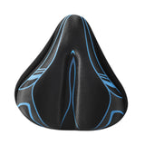 Maxbell Bicycle Saddle Cushion Soft Wide for Road Bicycles Stationary Bikes Exercise Black Blue