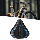 Maxbell Bicycle Saddle Cushion Soft Wide for Road Bicycles Stationary Bikes Exercise Black Blue