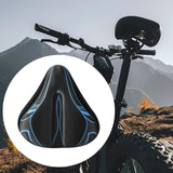 Maxbell Bicycle Saddle Cushion Soft Wide for Road Bicycles Stationary Bikes Exercise Black Blue