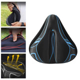 Maxbell Bicycle Saddle Cushion Soft Wide for Road Bicycles Stationary Bikes Exercise Black Blue