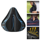 Maxbell Bicycle Saddle Cushion Soft Wide for Road Bicycles Stationary Bikes Exercise Black Blue