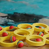 Maxbell Pool Toss Game Lightweight Foam Float Ring for Party Summer Fun Water Sports 10 balls