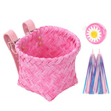 Maxbell Kids Bike Decoration Basket Cute Handlebar Basket for Children Scooter Girls Pink