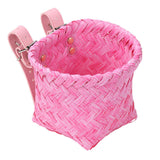 Maxbell Kids Bike Decoration Basket Cute Handlebar Basket for Children Scooter Girls Pink