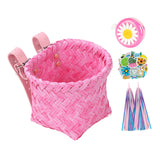 Maxbell Kids Bike Decoration Basket Cute Handlebar Basket for Children Scooter Girls Pink