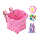 Maxbell Kids Bike Decoration Basket Cute Handlebar Basket for Children Scooter Girls Pink