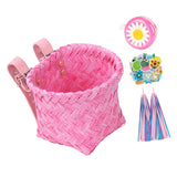 Maxbell Kids Bike Decoration Basket Cute Handlebar Basket for Children Scooter Girls Pink