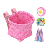 Maxbell Kids Bike Decoration Basket Cute Handlebar Basket for Children Scooter Girls Pink