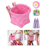 Maxbell Kids Bike Decoration Basket Cute Handlebar Basket for Children Scooter Girls Pink