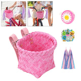 Maxbell Kids Bike Decoration Basket Cute Handlebar Basket for Children Scooter Girls Pink