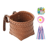 Maxbell Kids Bike Decoration Basket Cute Handlebar Basket for Children Scooter Girls Brown