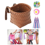 Maxbell Kids Bike Decoration Basket Cute Handlebar Basket for Children Scooter Girls Brown