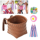 Maxbell Kids Bike Decoration Basket Cute Handlebar Basket for Children Scooter Girls Brown