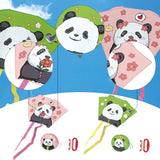 Maxbell Panda Kite Portable Boys Girls Flying Toy for Outdoor Game Grassland Garden Pink
