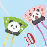 Maxbell Panda Kite Portable Boys Girls Flying Toy for Outdoor Game Grassland Garden Pink