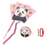 Maxbell Panda Kite Portable Boys Girls Flying Toy for Outdoor Game Grassland Garden Pink