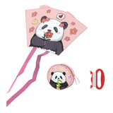 Maxbell Panda Kite Portable Boys Girls Flying Toy for Outdoor Game Grassland Garden Pink