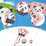 Maxbell Panda Kite Portable Boys Girls Flying Toy for Outdoor Game Grassland Garden Pink