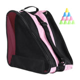 Maxbell Kids Roller Skate Bag 3 Layers Practical Wear Resistant Inline Skate Carrier Pink