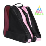 Maxbell Kids Roller Skate Bag 3 Layers Practical Wear Resistant Inline Skate Carrier Pink