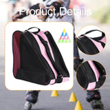Maxbell Kids Roller Skate Bag 3 Layers Practical Wear Resistant Inline Skate Carrier Pink