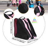 Maxbell Kids Roller Skate Bag 3 Layers Practical Wear Resistant Inline Skate Carrier Pink