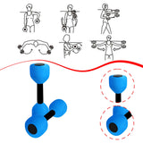 Maxbell Aquatic Dumbbell Pool Resistance Swim Training Fitness Barbell Water Aerobic Blue Black Buckle