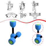 Maxbell Aquatic Dumbbell Pool Resistance Swim Training Fitness Barbell Water Aerobic Blue Green Buckle