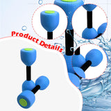 Maxbell Aquatic Dumbbell Pool Resistance Swim Training Fitness Barbell Water Aerobic Blue Green Buckle