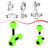 Maxbell Aquatic Dumbbell Pool Resistance Swim Training Fitness Barbell Water Aerobic Green Black Buckle