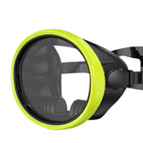 Maxbell Snorkel Diving Mask No Fogging Comfortable Portable Oval Glass Scuba Goggles fluorescent yellow